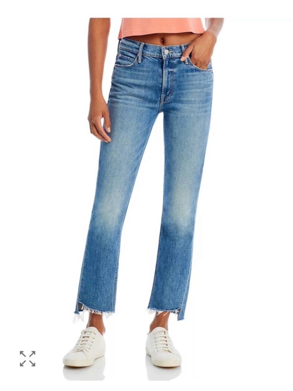 Mother Mid-Rise Ankle Step Fray Jeans NWOT size 26